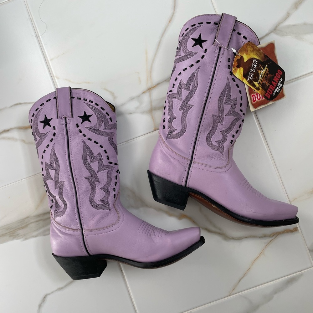 COPY - Durango | Lilac Leather Snip Toe Western Boots